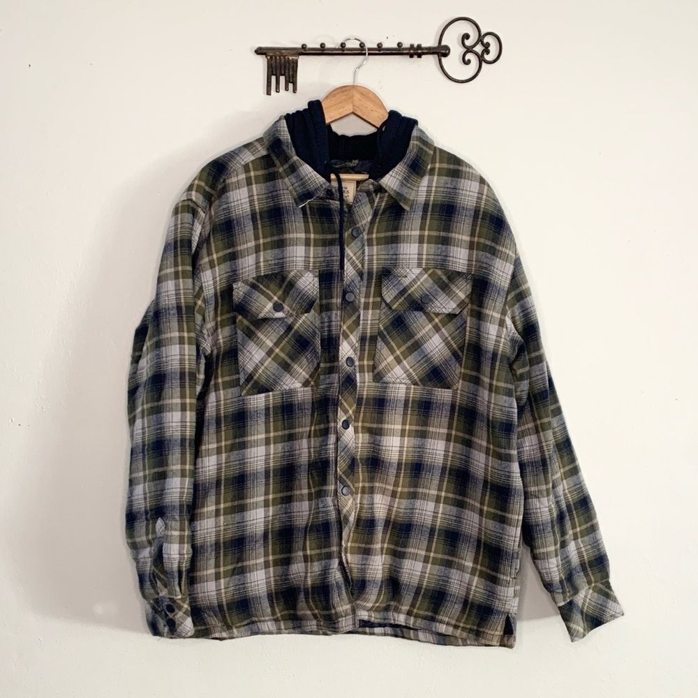 Boston Traders Men's Plaid Jacket - Green and Blue size XL